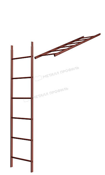 Лестница кровельная стеновая дл. 1860 мм без кронштейнов (3011) ― купить в интернет-магазине Компании Металл Профиль по приемлемой стоимости.