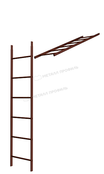 Лестница кровельная стеновая дл. 1860 мм без кронштейнов (8017) ― заказать в интернет-магазине Компании Металл Профиль недорого.