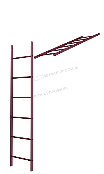 Такую продукцию, как Лестница кровельная стеновая дл. 1860 мм без кронштейнов (3005), вы можете приобрести в Компании Металл Профиль.
